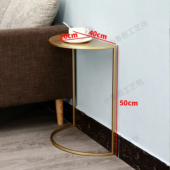 Table d'appoint scandinave en forme de U, petite Table d'appoint en fer forgé, meubles d'accent de s