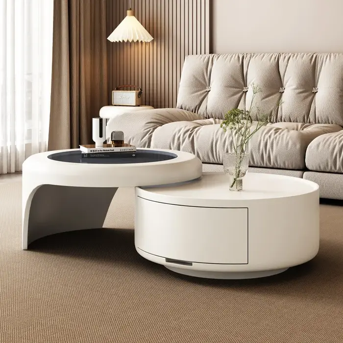 Tables Basses Rondes Blanches, Rangement, Décoration De Luxe, Simplicité, Unique, Glam, Meubles De M