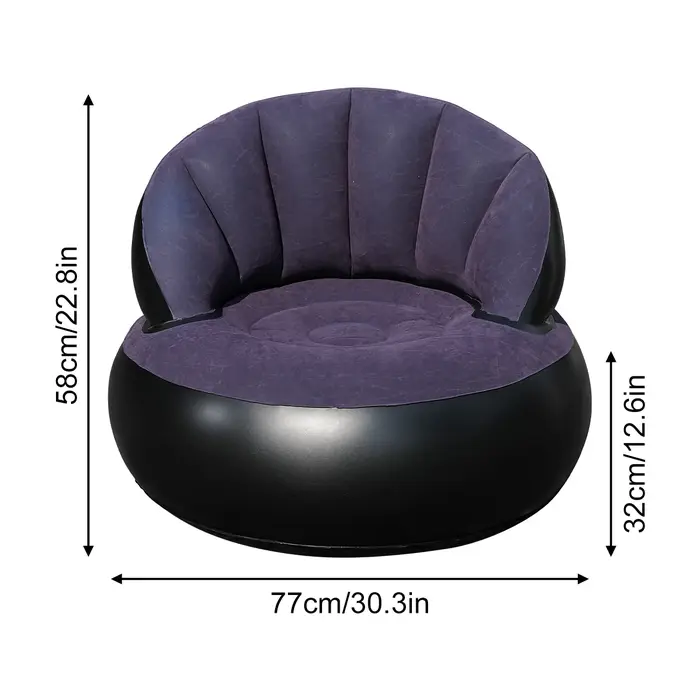 1PC Canapé gonflable en PVC épaissi, design ergonomique pour une expérience de siège confortable, ca