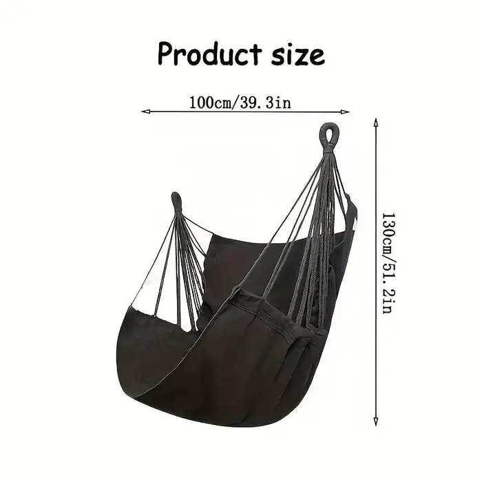 Fauteuil suspendu en tissu de loisirs 1 pièce - Balançoire d'extérieur avec anti-retournement et sac de rangement pour