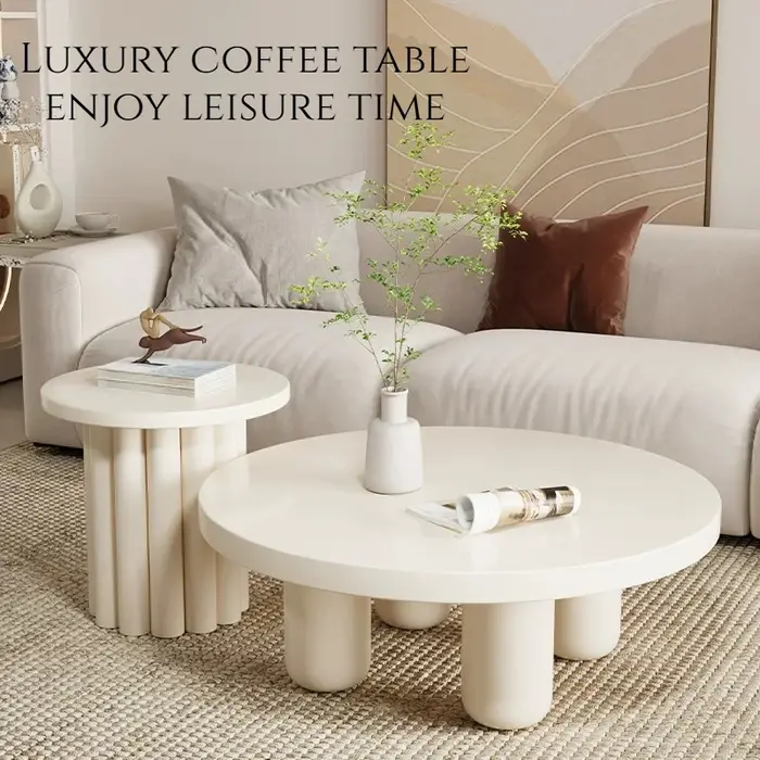 Table basse ronde moderne pour appartement, table d'appoint, meubles de salon