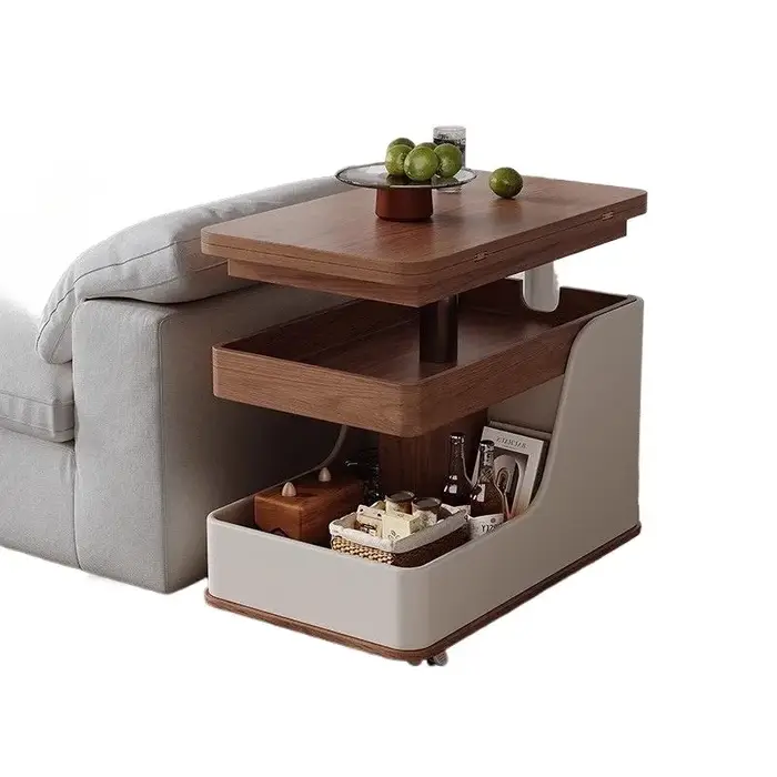 Table basse relevable en dalle de roche