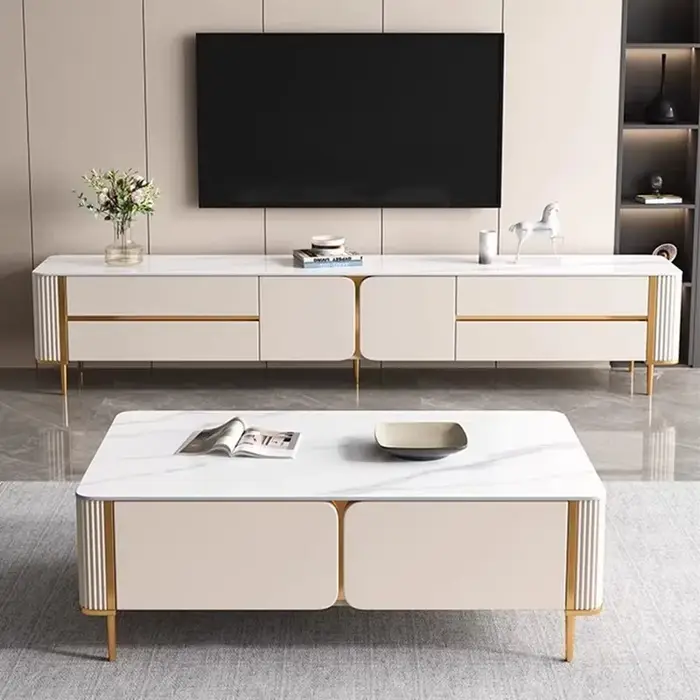 Meuble TV Rond Blanc – Design Premium