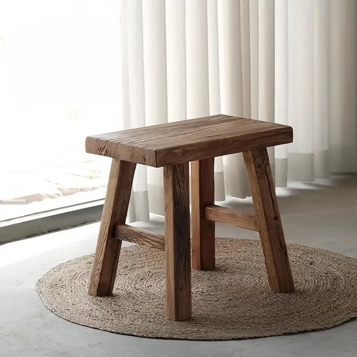 Banc Long en bois d'orme ancien naturel, tabouret à chaussures à langer pour hall d'entrée, cuisine 