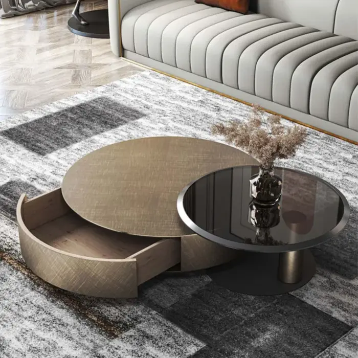 Ensemble de Table basse en bois de luxe moderne, pour la maison, le salon, avec rangement, Durable e
