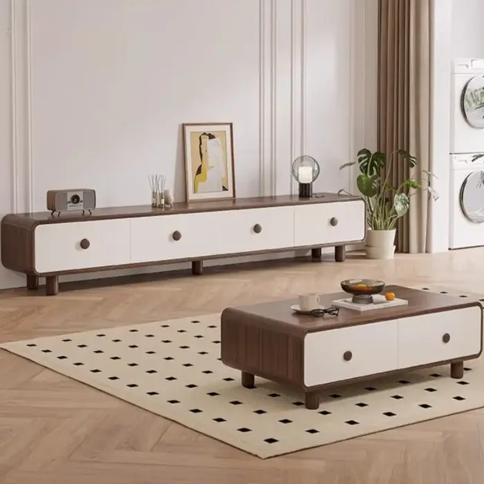 Meuble TV de Luxe avec Rangement pour Ornements