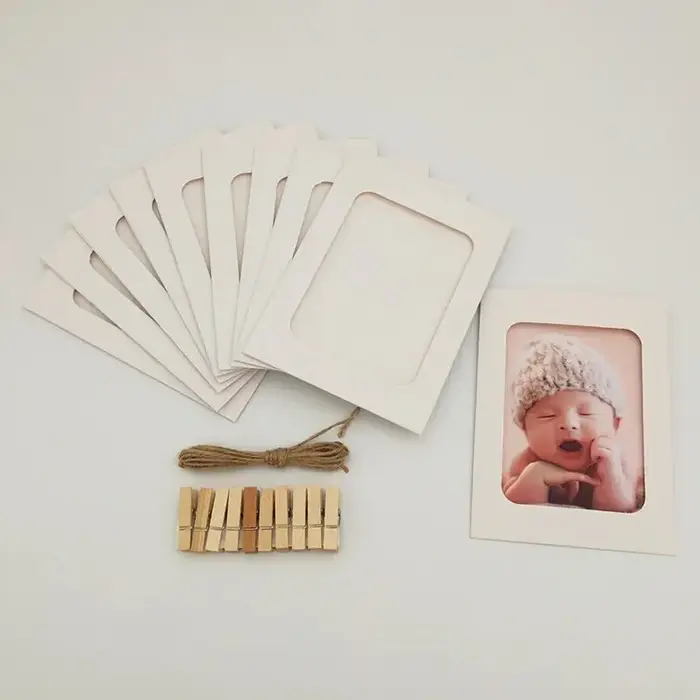 Cadre Photo créatif bricolage suspendu Album Collection mur avec corde en lin pince combinaison papi