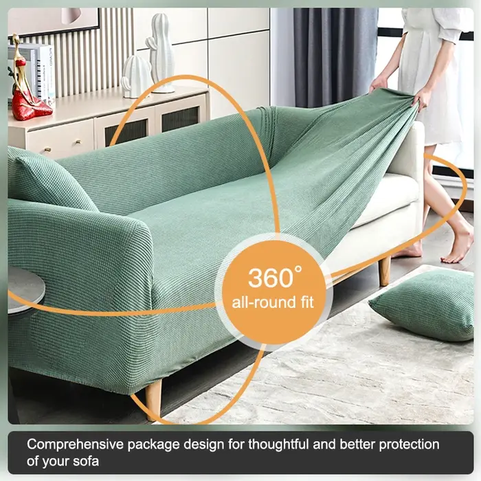 Housses de canapé élastiques pour salon fauteuil géométrique tricoté grille de maïs tissu