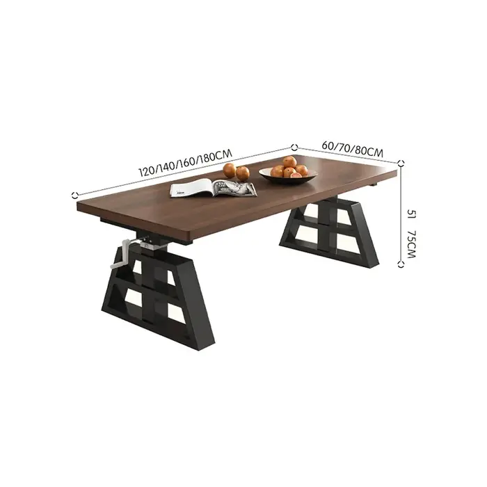 Table basse rectangulaire avec pieds en métal