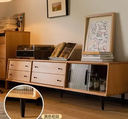 Poignées en métal meuble TV minimaliste rangement Glamour Simple meuble TV élégant avec tiroirs clas