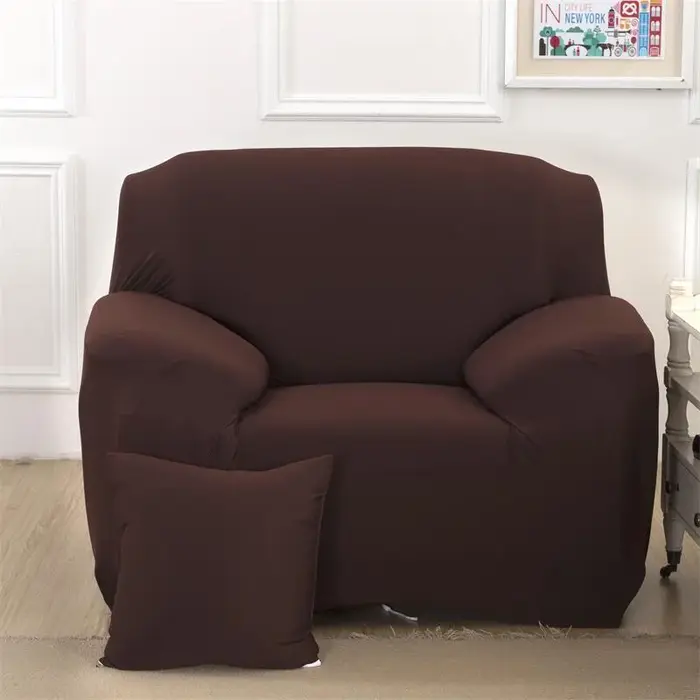 Housses de canapé unies pour salon, housses de canapé d'angle élastiques en Polyester, protection de